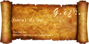 Garai Éva névjegykártya